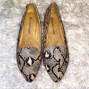 Snakeprint Pointed Toe Flats